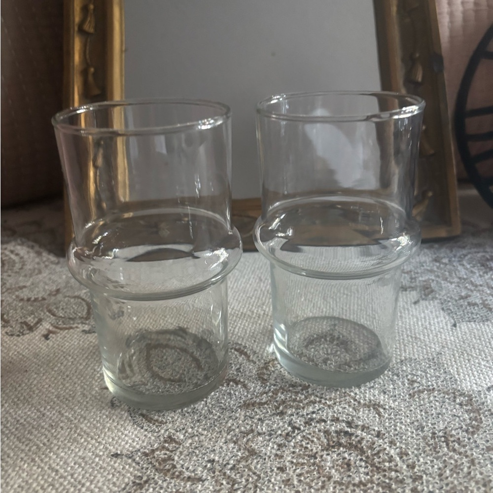 Vintage Sweden Orrefors Hot Cold drink glasses by Borge Lindau & Bo Lindekrantz